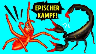 Skorpion gegen größe Spinne der Welt — wer gewinnt??