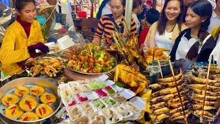 Best Cambodian Street Food @ Countryside - Roasted fish, Chicken, Bee, Frog, Dessert & More