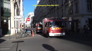 Pompiers de Paris intervention fumée suspecte Paris 1 er ( Paris Fire Dept on scene fire alert )