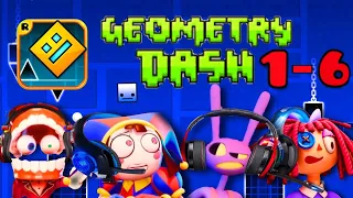 The Amazing Digital Circus Characters Play Geometry Dash (Part 1-6)