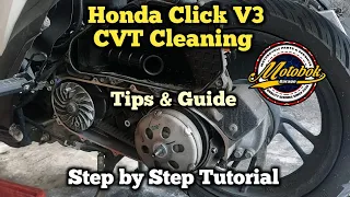 Honda Click V3 CVT Cleaning Step by Step Tutorial with Tips & Guide...