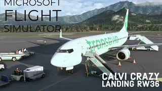 Microsoft flight simulator Calvi approach RW36