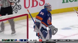 Kirill Kaprizov's nice redirection goal vs Islanders and Sorokin (30 jan 2022)