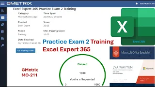 GMetrix Practice Exam 2 Training Excel Expert 365 MO-211