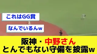 【超攻守】阪神中野さんライトへの打球を取ってしまうwww 【なんJ反応】