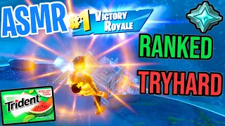 ASMR Gaming 🤩 Fortnite Ranked Tryhard Win! Relaxing Gum Chewing 🎮🎧 Controller Sounds + Whispering💤