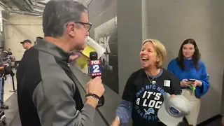 Video shows Sheila Hamp on cloud nine after Detroit Lions win NFC North Championship
