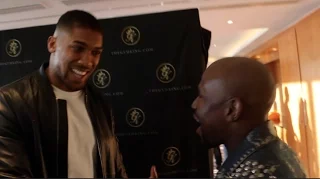 WHEN ANTHONY JOSHUA MET FLOYD MAYWEATHER JR! (FOOTAGE)