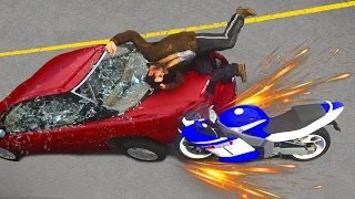 GTA 4 Motorcycle Crashes Ragdoll Compilation Ep. 118