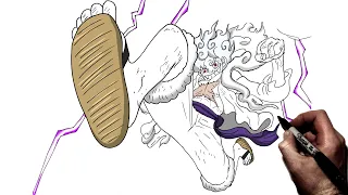 How To Draw Luffy Gear 5 (Giant) | Step By Step | One Piece