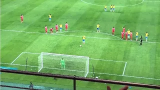 Neymar Jr penalty goals vs South Korea (Korea 1-5 Brazil) - Stand view angle