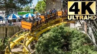 Gold Rusher Front Seat on Ride 4K POV Six Flags Magic Mountain