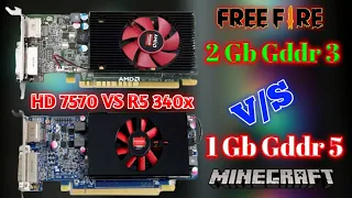 R5 340x 2Gb ddr3 VS HD 7570 1Gb ddr5 Best Graphic Find Play Gta 5-Pubg Mibile - Free Fire - In Hindi