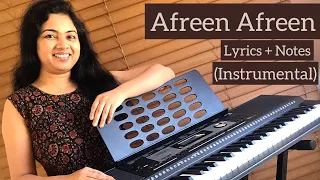 Afreen Afreen Cover - Piano Tutorial + Notes and Lyrics - Nusrat Fateh Ali Khan (Original Version)