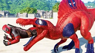 DEADPOOL SPINOSAURUS!!! (JURASSIC WORLD EVOLUTION)