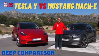 TESLA MODEL Y vs FORD MUSTANG MACH-E DEEP COMPARISON -COMPARACIÓN PROFUNDA