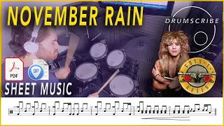 November Rain - Guns N' Roses | Drum SCORE Sheet Play-Along | DRUMSCRIBE