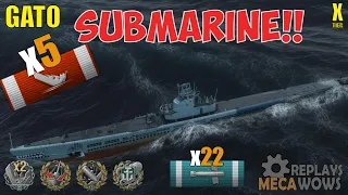 SUBMARINE Gato 5 Kills & 236k Damage | World of Warships Gameplay
