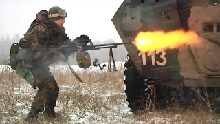 Ukrainian Soldiers in Action During Winter Combat Training with US Army