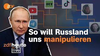 Putins Propaganda im Netz: Warum EU-Verbote nicht funktionieren | ZDFheute live