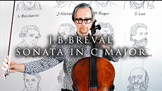 J.B. Breval Sonata for Cello  in C major 1st movement  Op.40 No.1 in Fast and Slow tempo