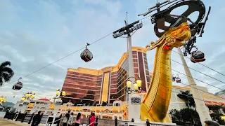 Riding a Cable Car at Wynn Palace Hotel