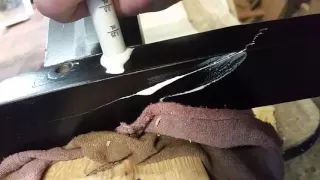 Fixing a cracked chair - syringe glue method