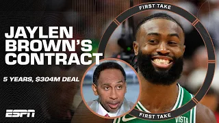 💰 5 Years/$304M for Jaylen Brown 💰 Stephen A. reacts to the richest deal in NBA history | First Take