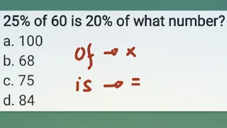 25% of 60 is 20% of what number?
