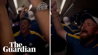 'Europe's on fire': Ryder Cup victory celebrated with raucous bus journey