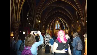 Paris, France. Look at the ceiling! Entrance of Sainte-Chappelle