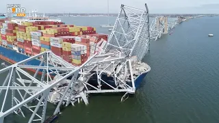 Drone Footage | Crews Search for People Missing After Baltimore Bridge Collapses | News9
