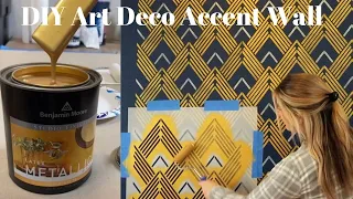 Art Deco Inspired Accent Wall Stencil For Interior Design Ideas!