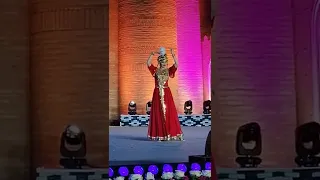 Dilnoza Artikova is performing "Surnai Lazgi" at Lazgi Festival, Khorazm, Uzbekistan.