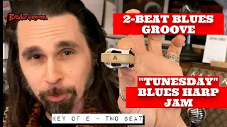 How To Not Suck with Two Beat Blues in E - Blues Harmonica Jam  -  Blues Harp Licks  - Tunesday 81