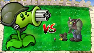 GATLING PEA VS giga gargantuar VS dr zomboss PLANTS VS ZOMBIES BATTLEZ