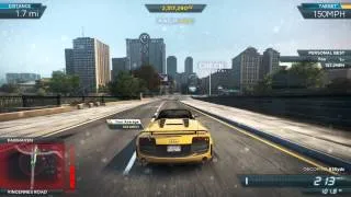 NFS Most Wanted 2012: "Downtown Run" Speed Run 186.1mph / 299.5kmh - Audi R8 GT Spyder