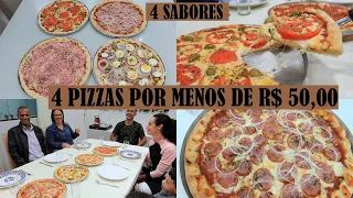 DESAFIO: 4 PIZZAS CASEIRAS POR MENOS DE R$ 50,00, 4 SABORES DIFERENTES