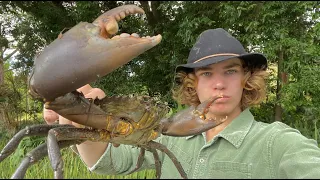 MUDCRABS Caught Barehanded and Bow fishing Catch & Cook! & EXPLORING Australia!