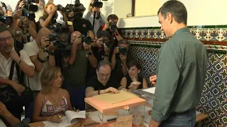 Spanish PM and socialist candidate Pedro Sanchez casts vote in general election | AFP