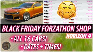 ALL 16 Black Friday Forzathon Shop Cars | Forza Horizon 4 Black Friday Forzathon Shop Dates + Times