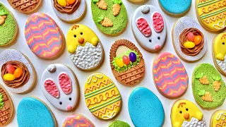 EASTER COOKIES | Satisfying Cookie Decorating of Easter Cookies with Royal Icing