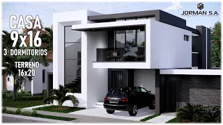 Modern House Design | 3-Bedroom House with Pool 9x16