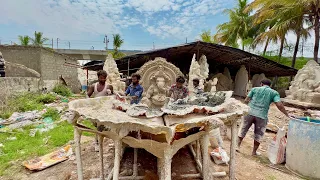 Ganesh Idol Making 2023 | Ganesh idol making with plaster of Paris | Ganesh Making 2023 Hyderabad