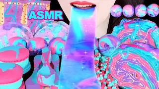 ASMR GALAXY UNICORN FOOD,CANDED MARSHMALLOW,CRAPECAKE,POP TARTS,MACARON,갤럭시 유니콘 먹방,지구젤리,마시멜로탕후루,팝타르트