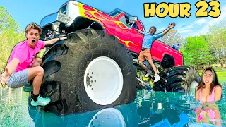 24 HOURS IN A MONSTER TRUCK!!