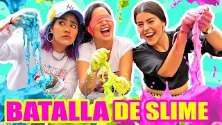 HACIENDO SLIME SIN VER, SIN DEDOS Y MANOS ATADAS ft LOS POLINESIOS MUSAS! RETO SandraCiresArt