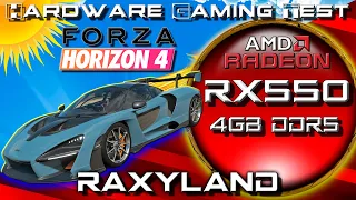 🏁 Forza Horizon 4 | 🔴 RX 550 4GB DDR5 | RAXYLAND Hardware Gaming Test