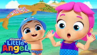 Let's Make Mermaids at the Beach! | Jill's Playtime | Little Angel Kids Songs & Nursery Rhymes