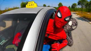 Spiderman is Taxi Driver | Venom is passenger and Deadpool's car